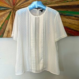 Ann Taylor sheer blouse With beautiful detail. Women’s size XL. NWOT